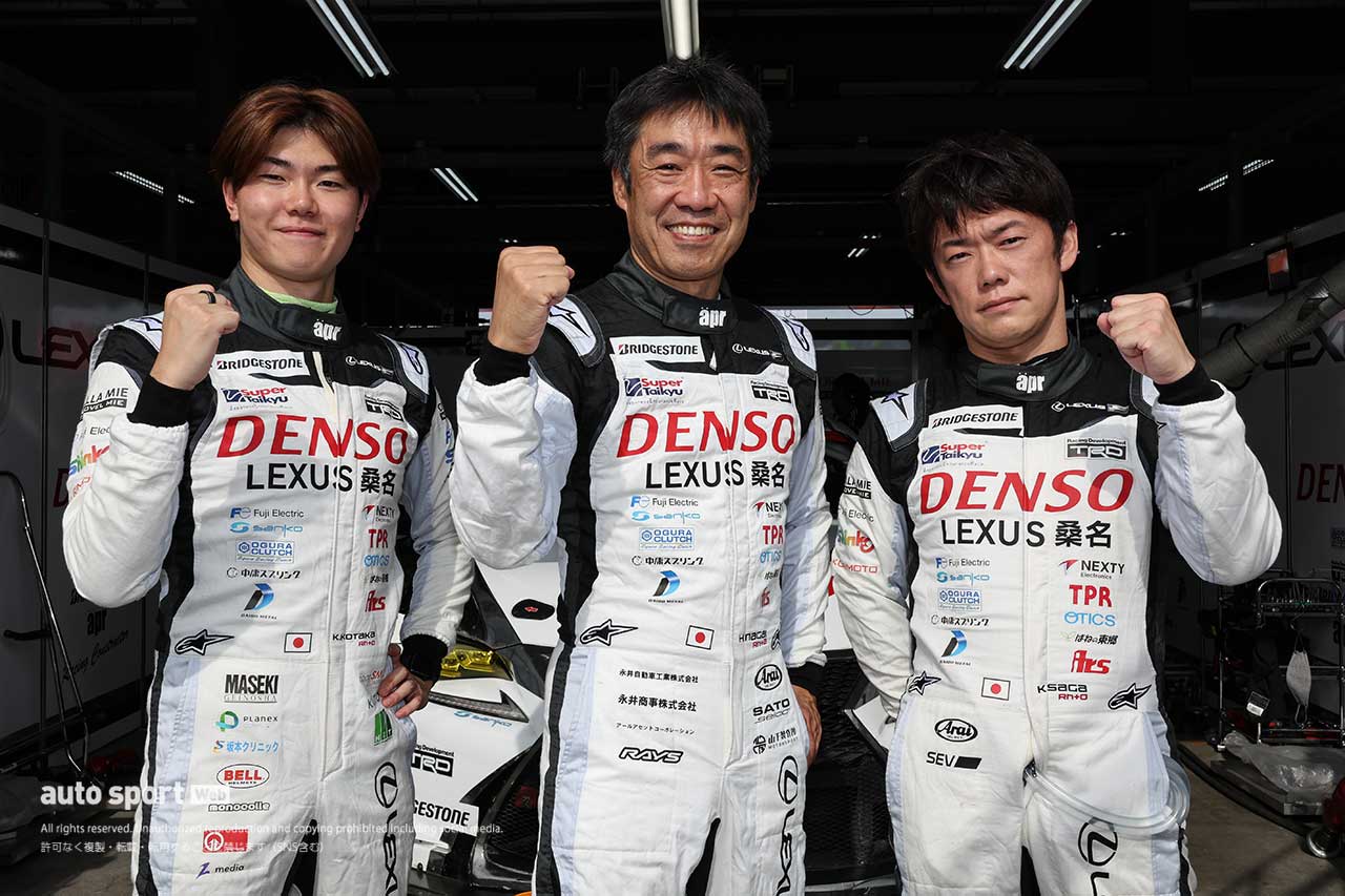 2023スーパー耐久第5戦もてぎ　ST-Xクラスポールの小高一斗／永井宏明／嵯峨宏紀（DENSO LEXUS RC F GT3）
