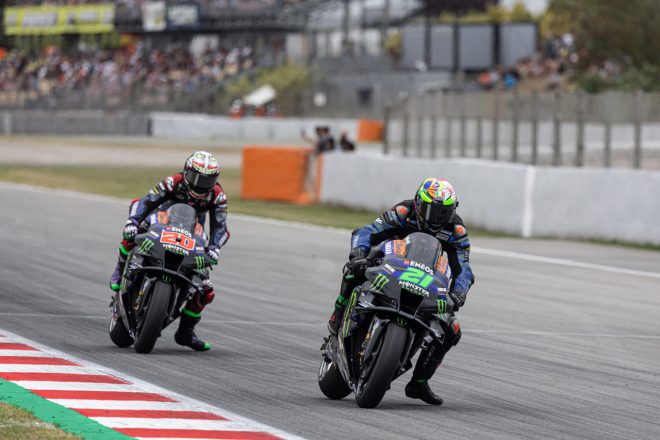 ファビオ・クアルタラロとフランコ・モルビデリ（モンスターエナジー・ヤマハMotoGP）／2023MotoGP第11戦カタルーニャGP スプリント