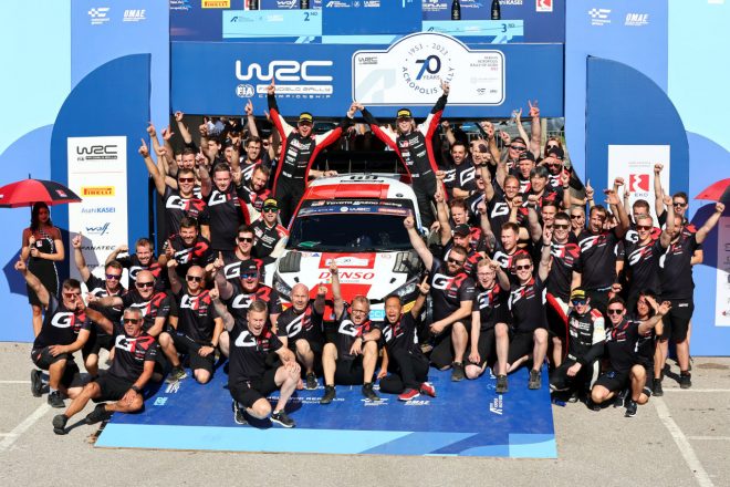 2023年シーズン8勝目を挙げたTOYOTA GAZOO Racingワールドラリーチーム　2023年WRC第10戦アクロポリス・ラリー・ギリシャ