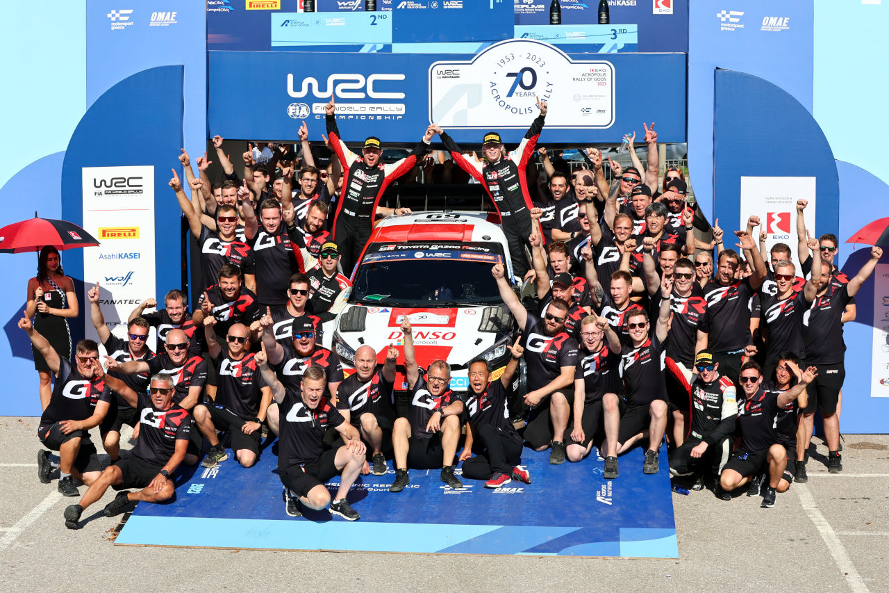 2023年シーズン8勝目を挙げたTOYOTA GAZOO Racingワールドラリーチーム　2023年WRC第10戦アクロポリス・ラリー・ギリシャ