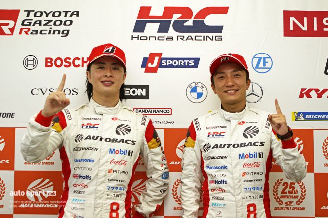 会見に出席した野尻智紀／大湯都史樹（ARTA MUGEN NSX-GT）