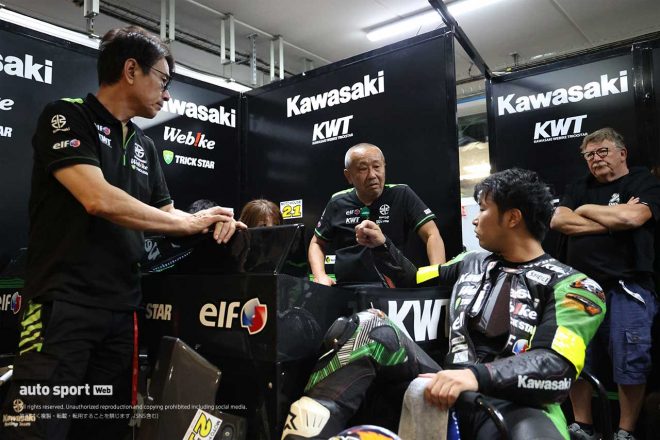 TEAM KAWASAKI WEBIKE TRICKSTARのピット／2023EWCボルドール24時間