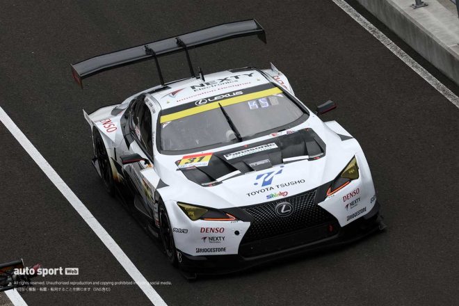 2023スーパーGT第6戦SUGO　ウォームアップでピットに戻るapr LC500h GT