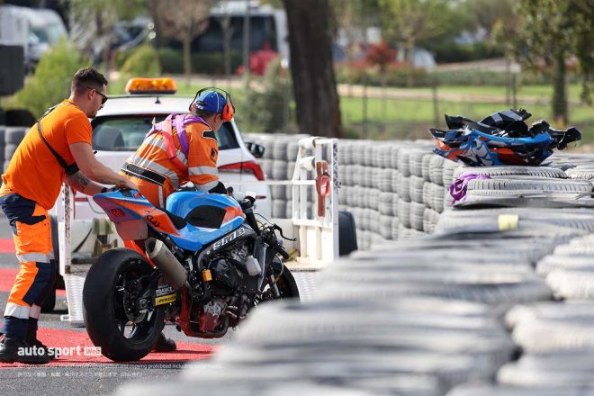 予選前にクラッシュしたJMA RACING ACTIONBIKEのマシン／2023EWC第4戦ボルドール24時間