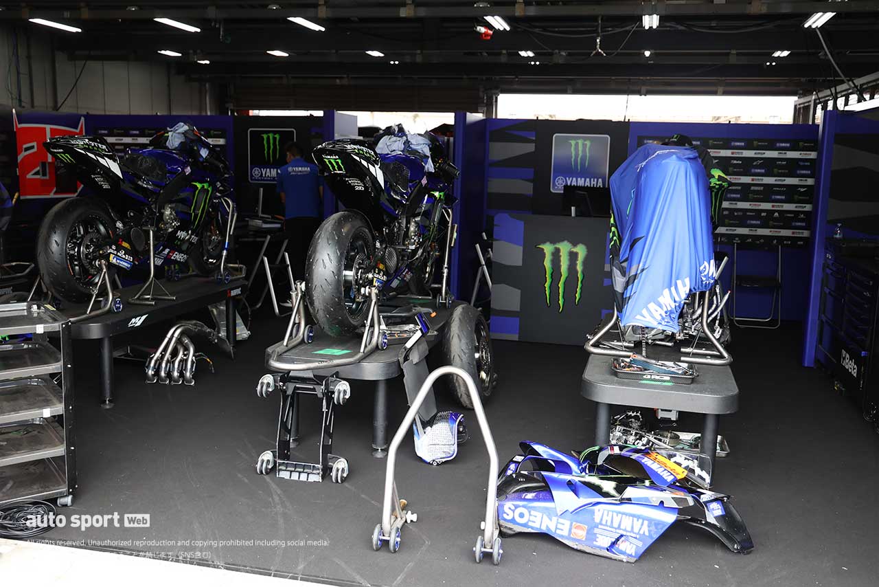モンスターエナジー・ヤマハMotoGPのピット／2023MotoGP第14戦日本GP