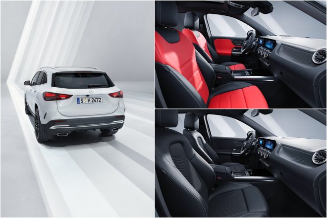 インテリアも、標準仕様（下）とAMGラインパッケージ（上）で異なるデザインやトリムを採用する