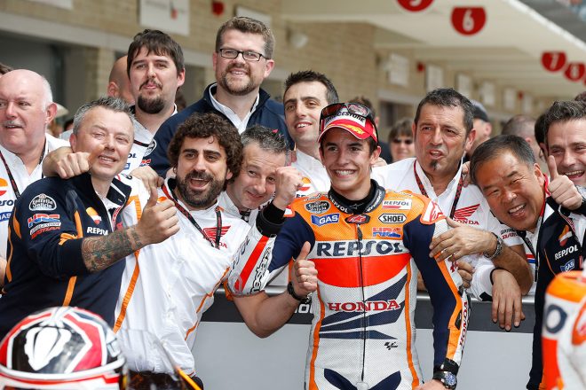 2013年MotoGP第2戦アメリカズGPでMotoGPクラス初優勝を遂げたマルク・マルケス