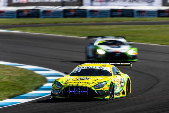 2位とコンマ5秒差で3位となった999号車メルセデスAMG GT3エボ（メルセデスAMG・チーム・グループMレーシング）　2023年IGTC第4戦インディアナポリス8時間