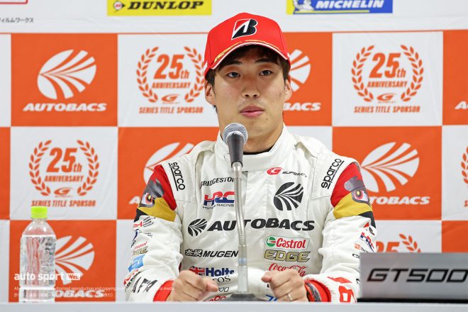 会見に出席した福住仁嶺（ARTA MUGEN NSX-GT）