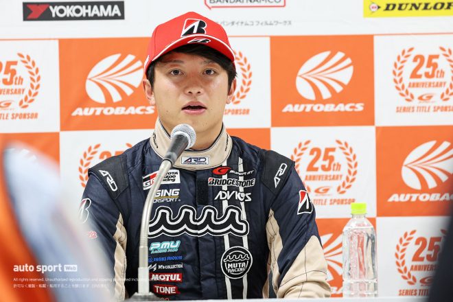 2023スーパーGT第7戦オートポリス　会見に出席した堤優威（muta Racing GR86 GT）