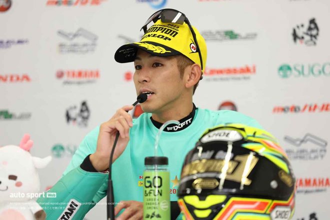 チャンピオンを獲得した尾野弘樹（P.MU 7C GALESPEED）／2023全日本ロード第8戦鈴鹿 J-GP3