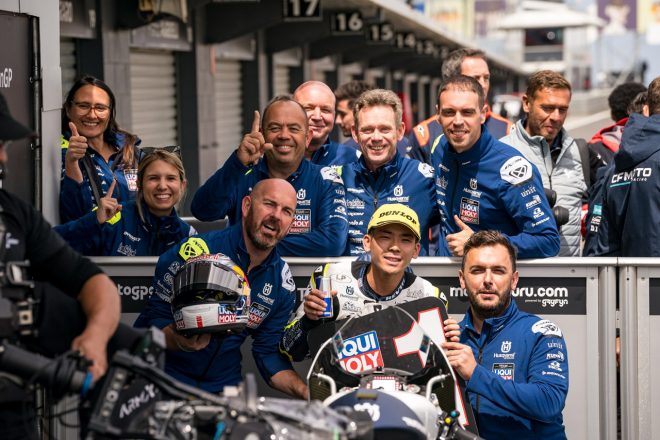 Moto3：ポールポジションを獲得した佐々木歩夢（Liqui Moly Husqvarna Intact GP）／2023MotoGP第16戦オーストラリアGP