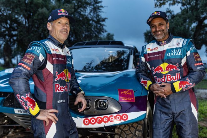 ナッサー・アル-アティヤ（右）とコドライバーのマシュー・ボーメル（左）