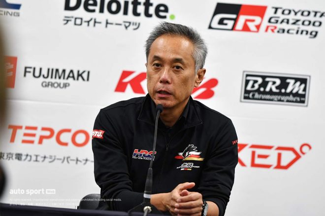 会見に出席した田中洋克監督（TEAM MUGEN）