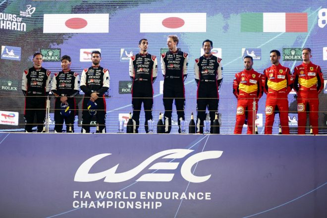 2023年WEC第7戦バーレーン8時間レースの暫定表彰式（ハイパーカークラス）