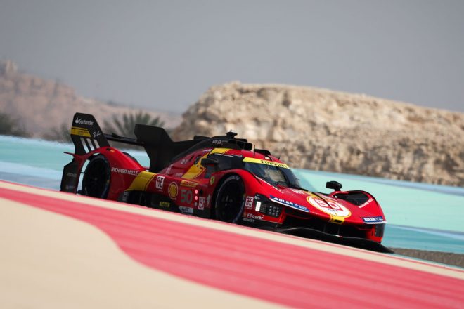 接戦を制し3位表彰台を獲得した50号車フェラーリ499P（フェラーリAFコルセ）　2023年WEC第7戦バーレーン8時間レース