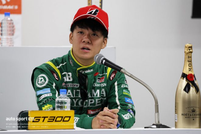 チャンピオン会見に出席した川合孝汰（埼玉トヨペットGB GR Supra GT）