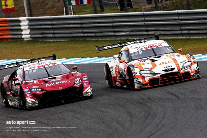 タイトル獲得を懸けた第8戦もてぎでもバトルで順位を上げ決勝の強さを見せた36号車