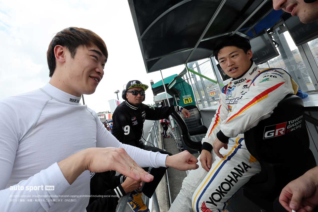 2023スーパーGT第8戦もてぎ　阪口晴南／坂東正敬監督／国本雄資（WedsSport ADVAN GR Supra）