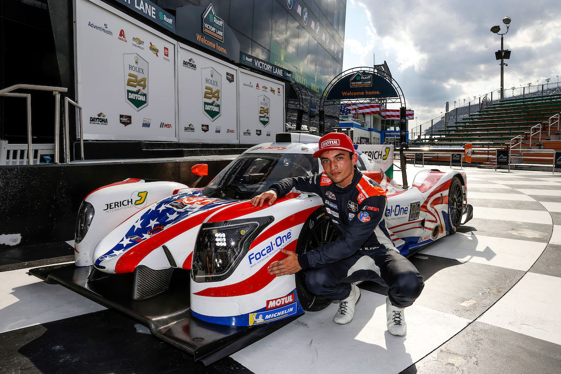 2023年デイトナ24時間レースで、LMP3クラスのポールシッターとなったニコ・ピノ（ショーン・クリーチ・モータースポーツ）