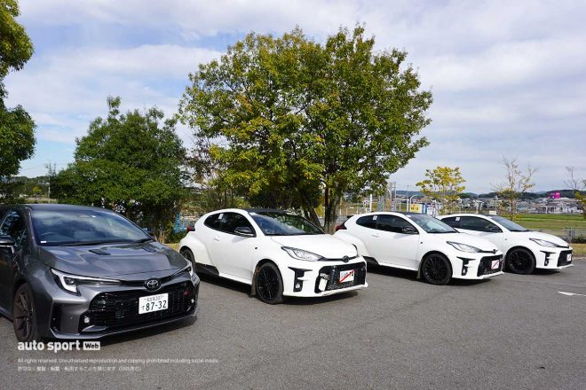 TOYOTA GAZOO Racing WRTのサービスパーク横には選手がレッキと呼ばれるコースチェックの際に使用するトヨタGRヤリスが置かれています。