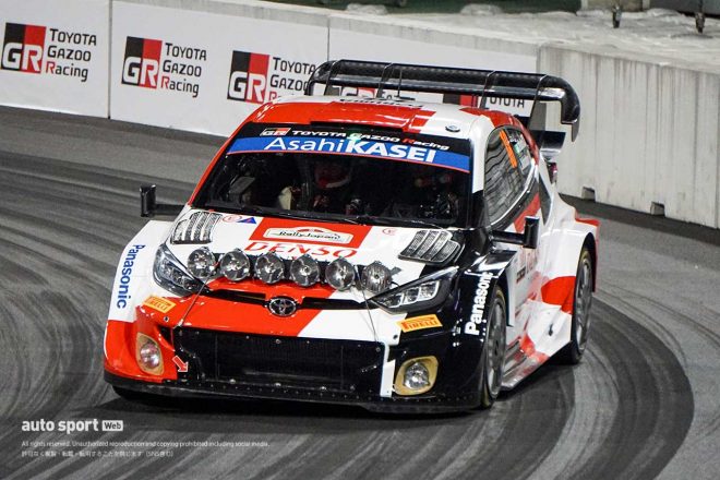 TOYOTA GAZOO Racing WRT勢最上位となる総合5番手につけた勝田貴元（トヨタGRヤリス・ラリー1）　2023年WRC第13戦ラリージャパン