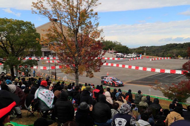 岡崎中央総合公園内の特設コースで競技が行われたラリージャパン2023デイ3のSS11とSS12