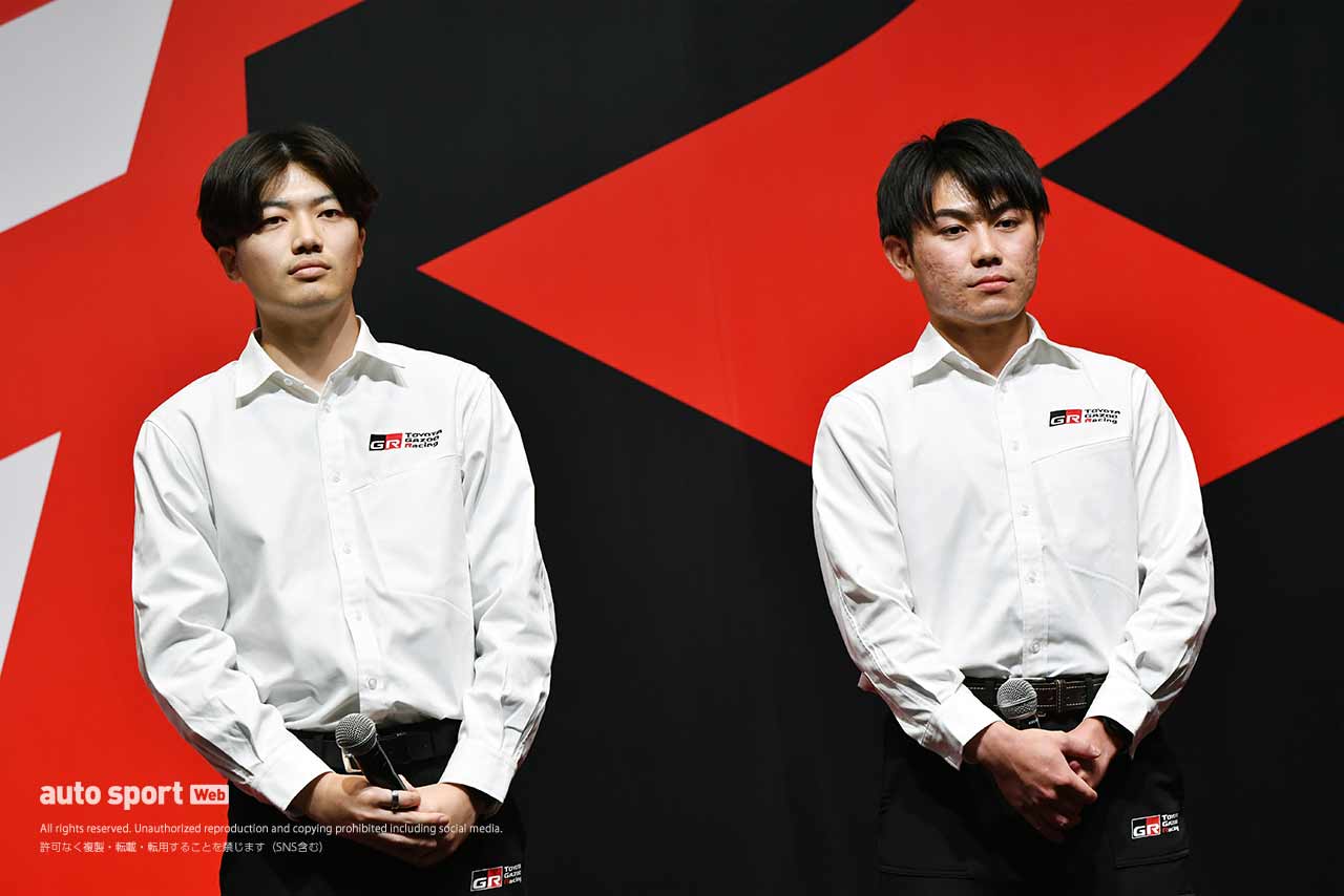 TGR WRCチャレンジプログラム2期生の山本雄紀（左）と小暮ひかる（右）