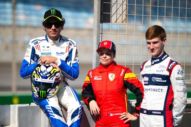 最終戦翌日のルーキーテストに参加したバレンティーノ・ロッシ、リル・ワドゥ、ジョシュ・ピアソン