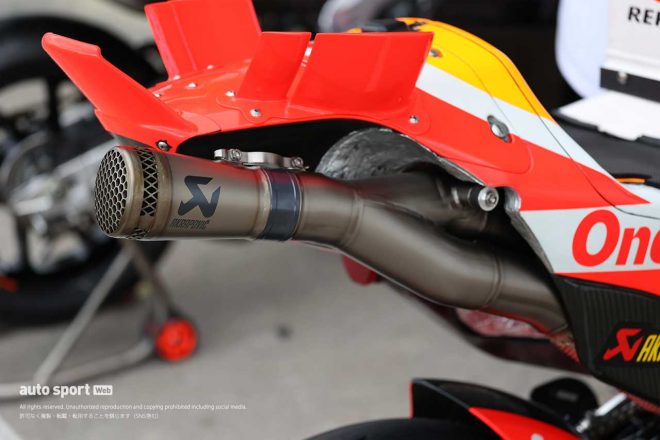 ホンダRC213Vのエキゾースト／2024MotoGPバレンシア公式テスト