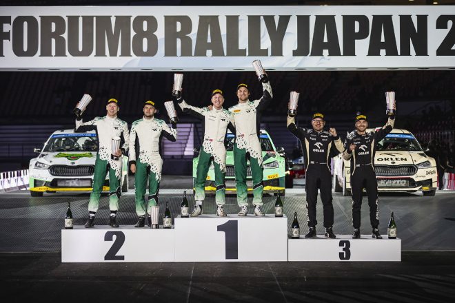 2023年WRC第13戦ラリージャパンではアンドレアス・ミケルセンがWRC2クラス優勝を飾り、同じくシュコダ勢のニコライ・グリアジン、カエタン・カエタノビッチが続いた