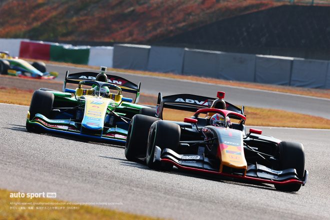 2023スーパーフォーミュラ合同／ルーキーテスト　野尻智紀（TEAM MUGEN）と福住仁嶺（Kids com Team KCMG）