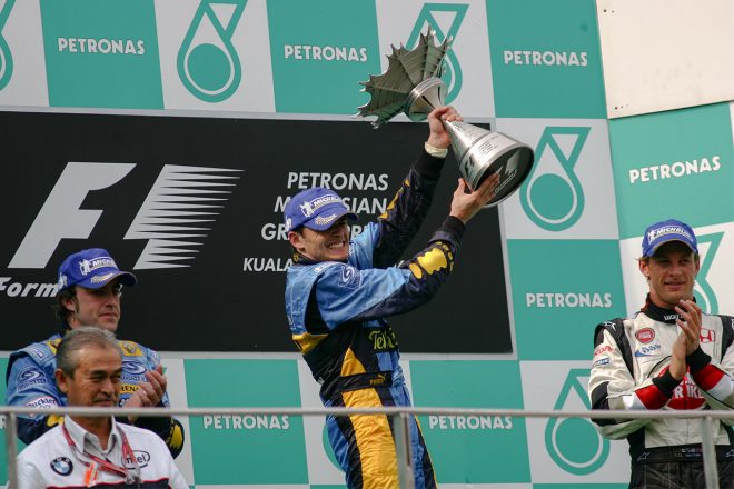 2006年F1マレーシアGP　ルノーでの2勝目を飾ったジャンカルロ・フィジケラ