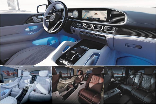 インテリアでは、3種類のウッドトリムと3種類のカラー(ブラック、マホガニーブラウン/マキアートベージュ、クリスタルホワイト/シルバーグレー)のナッパレザーの組み合わせが選択可能に