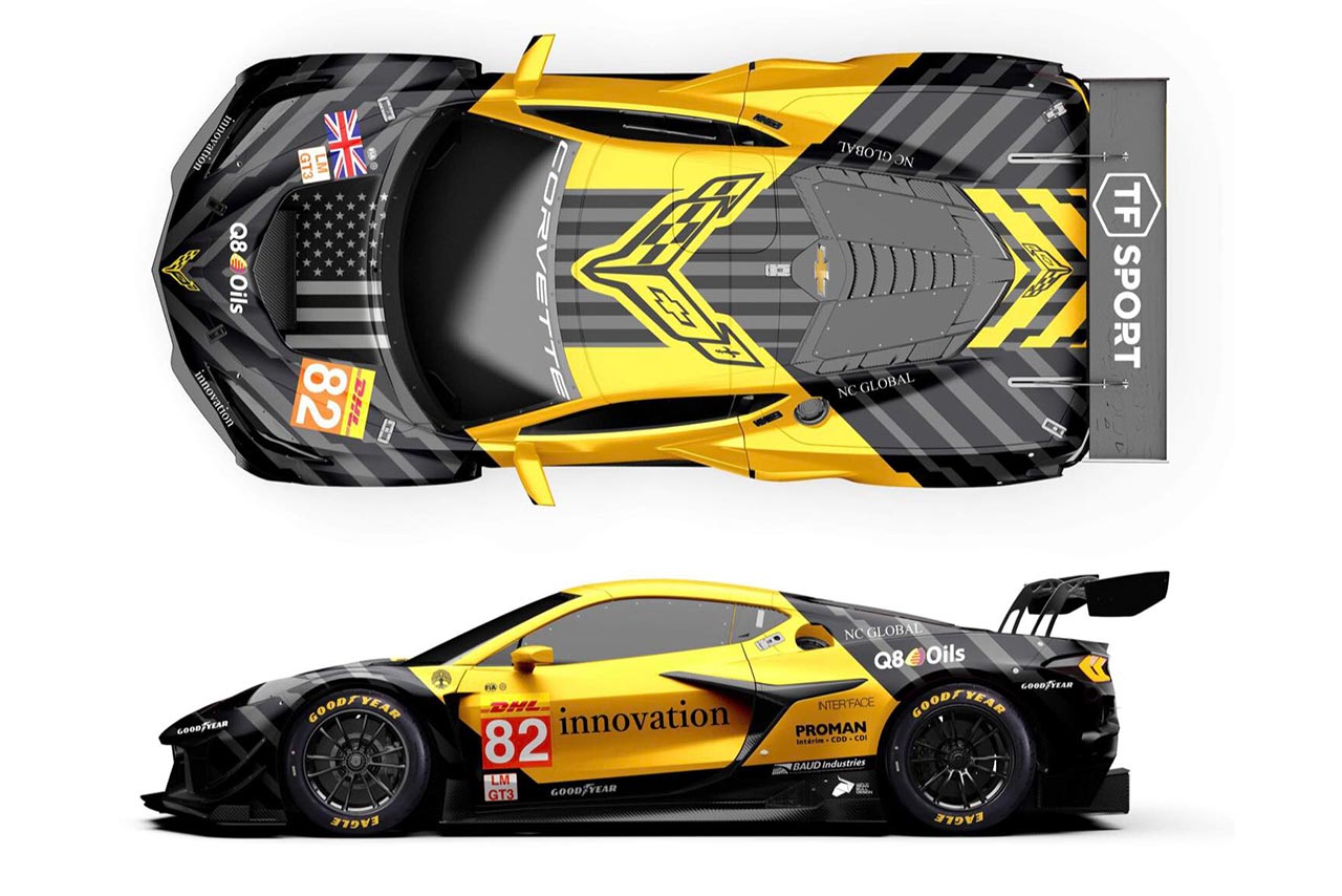 2024年に小泉洋史がドライブするTFスポーツのシボレー・コルベットZ06 GT3.Rのカラーリング