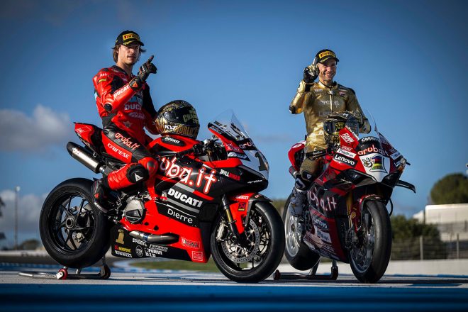 2023年のSBK王者アルバロ・バウティスタとWSS王者ニッコロ・ブレガ