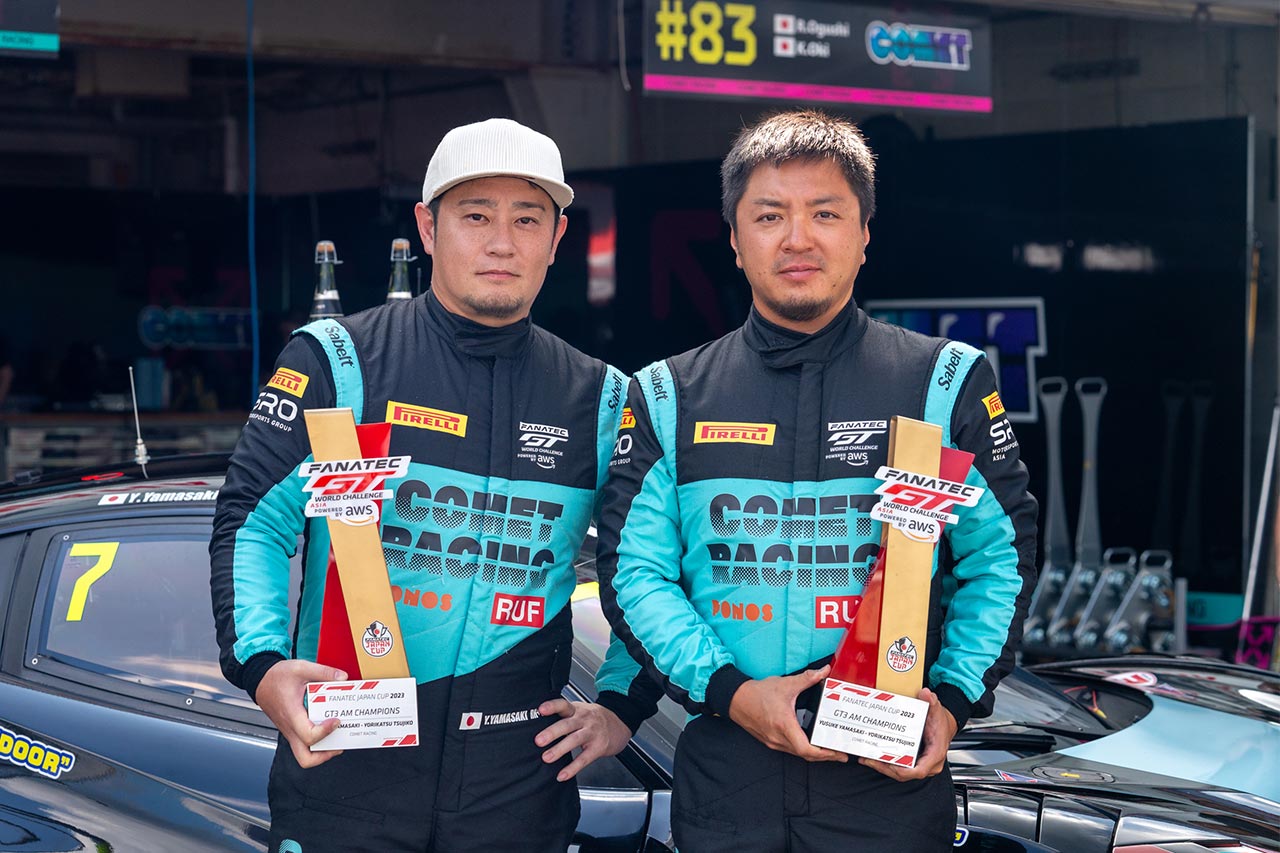 2023年のGT3 Amクラスのチャンピオンを獲得していた山﨑裕介と辻子依旦のコンビ