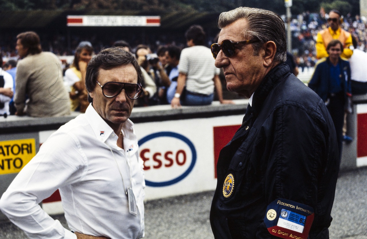 FOCA会長バーニー・エクレストンとFISA会長ジャン－マリー・バレストル（1983年）