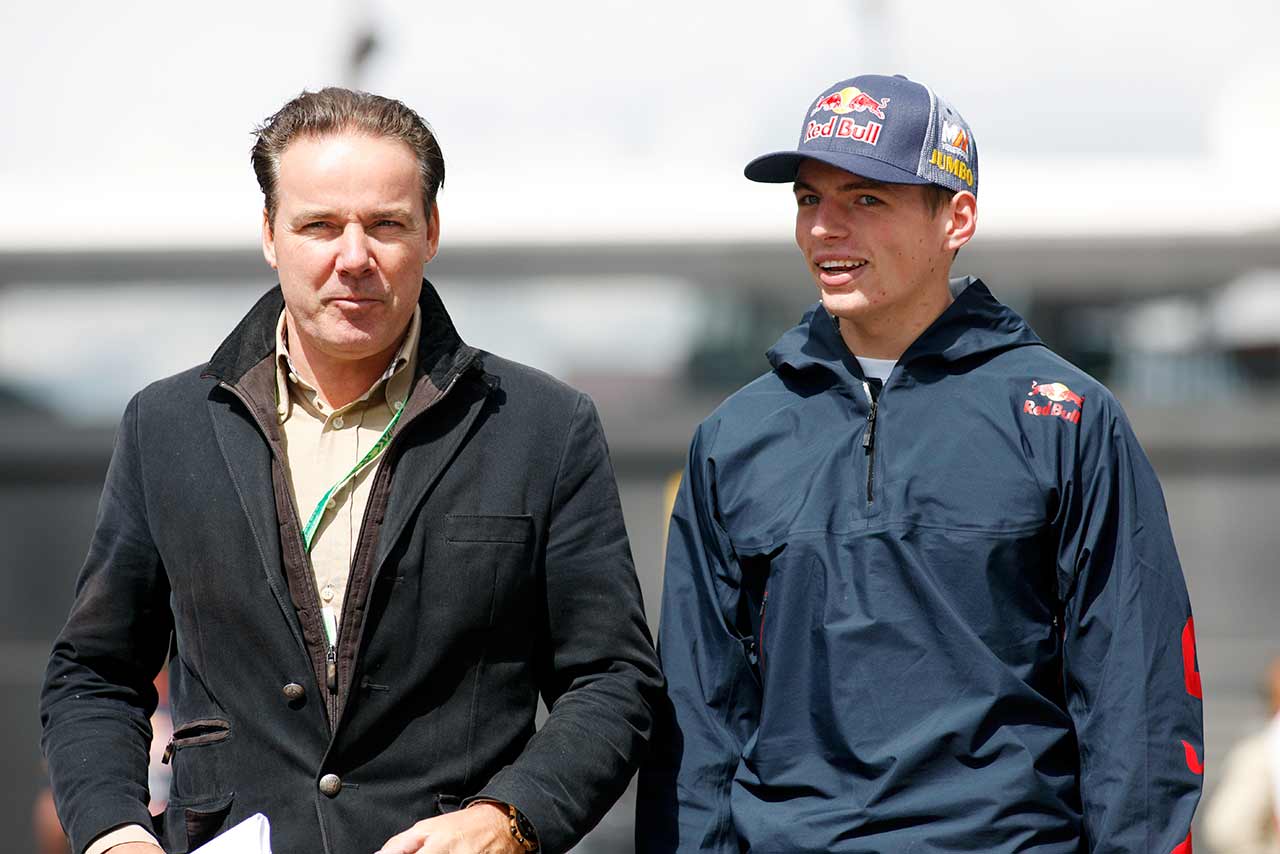 2014年のベルギーGPに姿を見せたレイモンド・フェルミューレンとマックス・フェルスタッペン