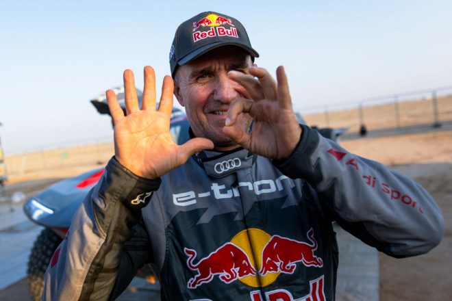 通算ステージ優勝回数を「50」に乗せ、アリ・バタネンが保持しているダカールラリー最多記録に並んだステファン・ペテランセル（チーム・アウディスポーツ）　ダカールラリー2024