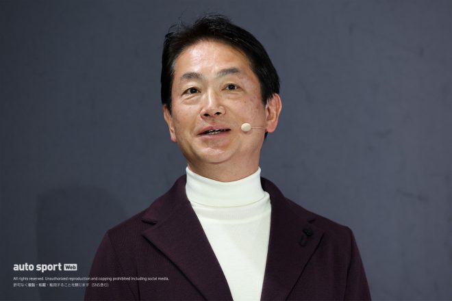 東京オートサロン2024のホンダプレスカンファレンスに登壇したHRC渡辺康治社長