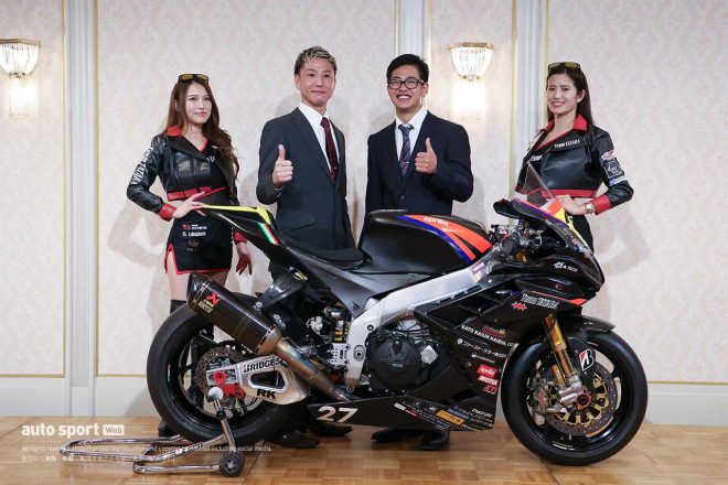 森美咲さん、新庄雅浩、和田留佳、上野彩さん（Team TATARA aprilia）
