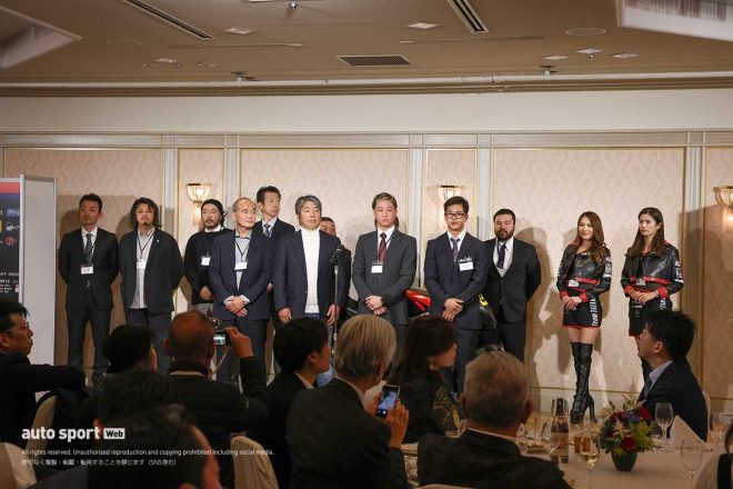 Team TATARA apriliaの体制発表会の様子