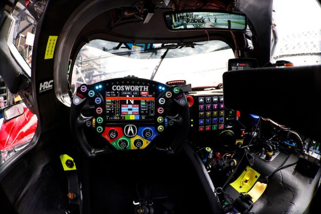 40号車アキュラARX-06のコクピット　2024年IMSA公式テスト