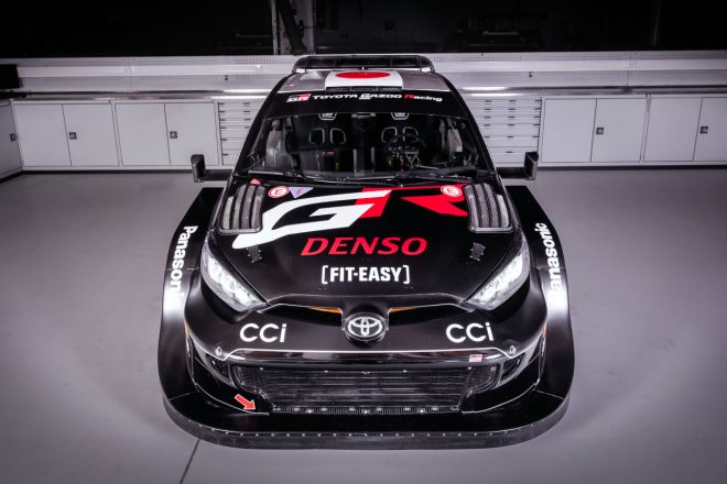 マシンカラーがマットブラックに刷新された2024年仕様のトヨタGRヤリス・ラリー1（TOYOTA GAZOO Racing WRT）