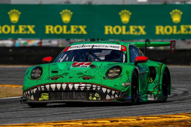 GTDプロクラス2位となったAOレーシングの77号車ポルシェ911 GT3 R。通称『レキシー』