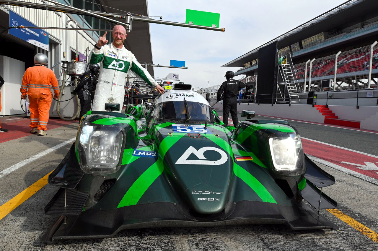 ポールポジションを獲得したPJ.ハイエットと55号車オレカ07・ギブソン（プロトン・コンペティション）　2023-2024年AsLMS第3戦ドバイ4時間レース