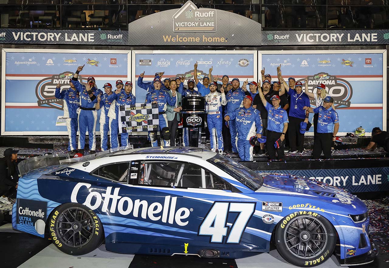 2023年のデイトナ500で優勝を飾ったリッキー・ステンハウスJr.（JTG Daugherty Racing／シボレー・カマロ）