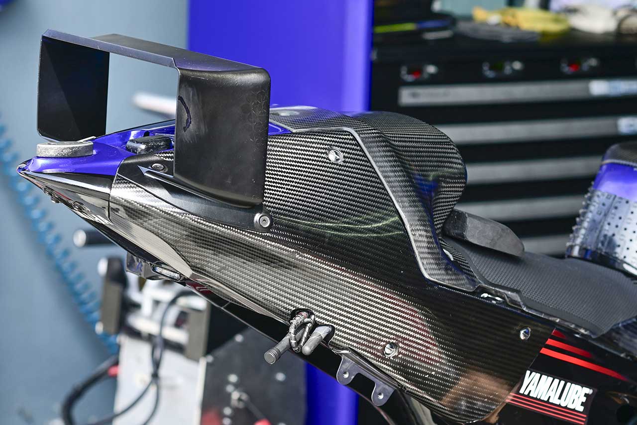 モンスターエナジー・ヤマハMotoGPのYZR-M1のリヤウイング／2024MotoGPセパン公式テスト1日目