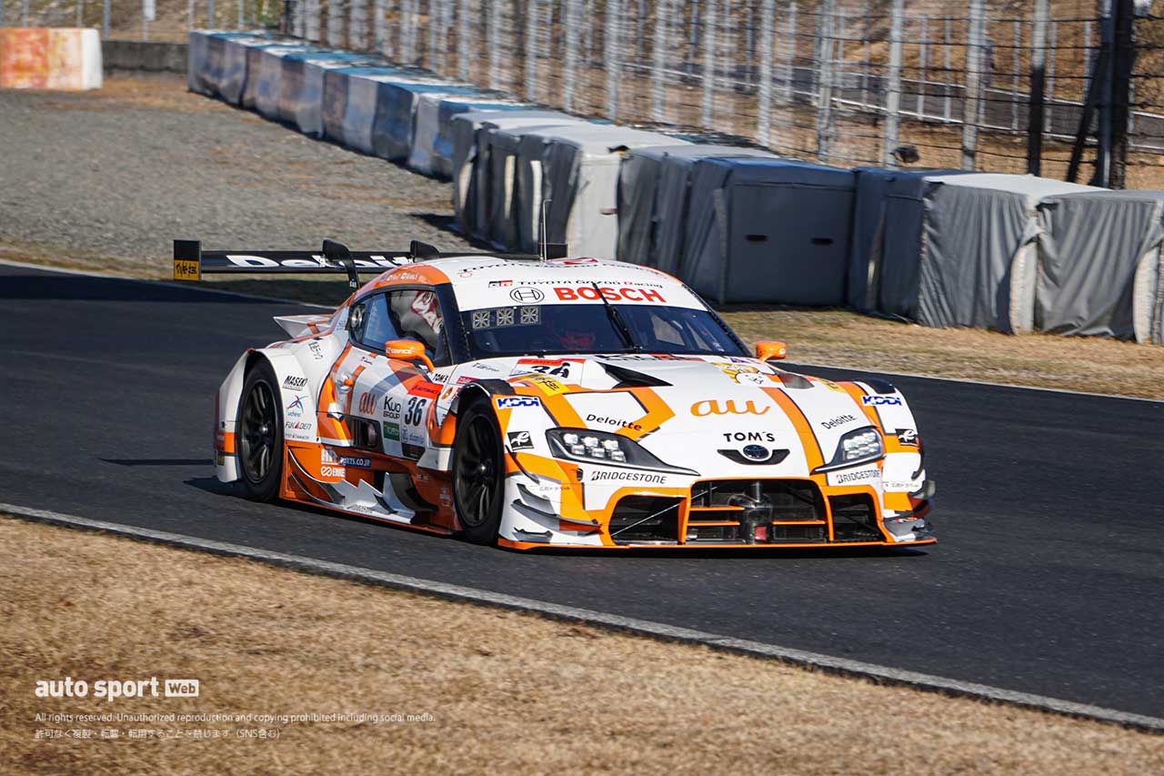2024スーパーGT岡山メーカーテスト　TGR TEAM au TOM’Sの36号車トヨタGRスープラ